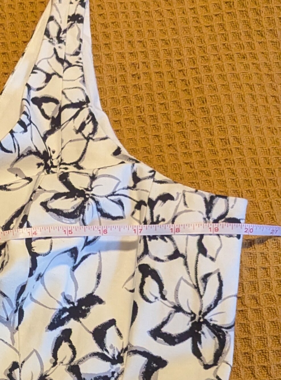 Ralph Lauren Black and White Floral Fit-and-Flare Dress, 14 - Picture 9 of 9